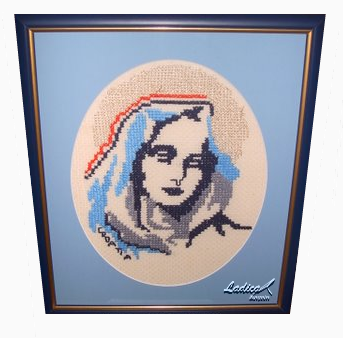 Croatian souvenir - Mother of God with Croatian tricolor, called "Queen of Croats"